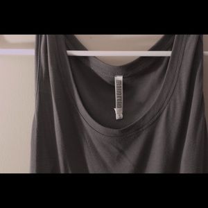 navy blue long fitted tank-top